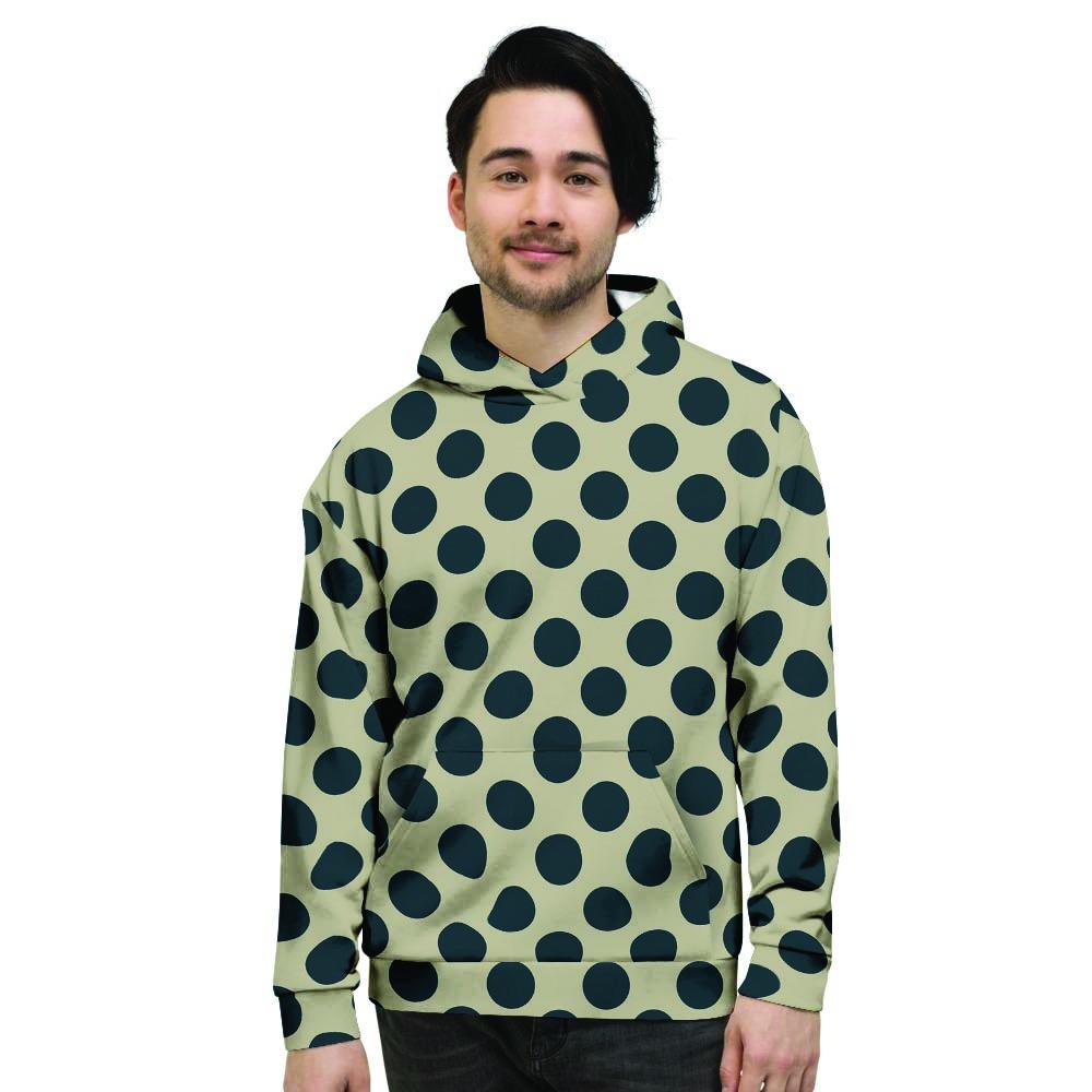 Cream And Black Polka Dot Men's Hoodie-grizzshop