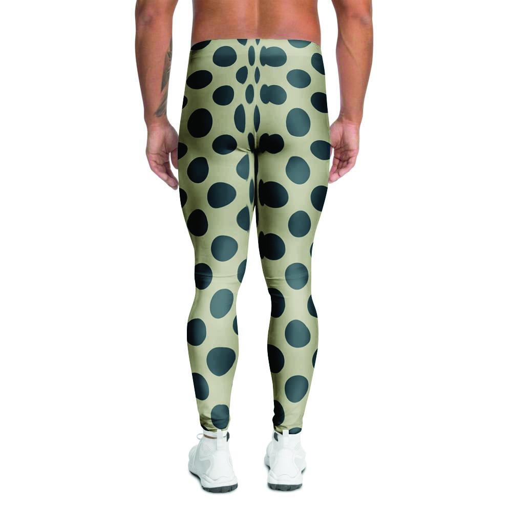 Cream And Black Polka Dot Men's Leggings-grizzshop