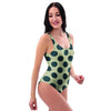 Cream And Black Polka Dot One Piece Swimsuite-grizzshop