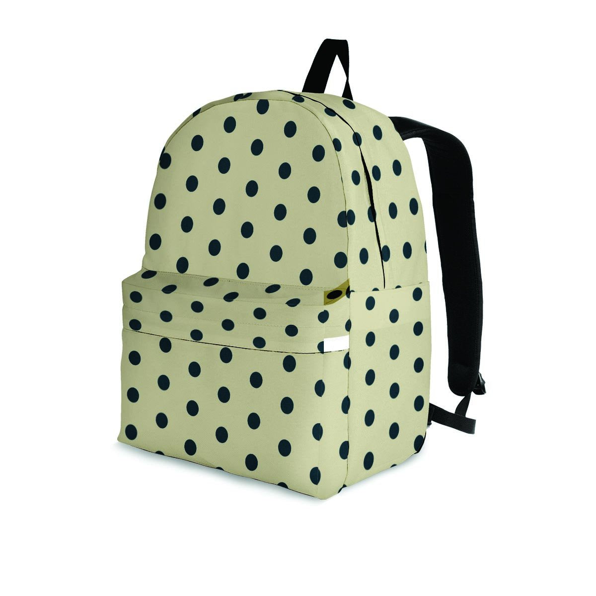 Cream And Black Polka Dot Print Backpack-grizzshop