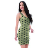 Cream And Black Polka Dot Print Bodycon Dress-grizzshop