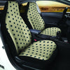 Cream And Black Polka Dot Print Car Seat Covers-grizzshop