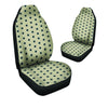 Cream And Black Polka Dot Print Car Seat Covers-grizzshop