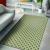 Cream And Black Polka Dot Print Floor Mat-grizzshop