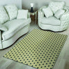 Cream And Black Polka Dot Print Floor Mat-grizzshop