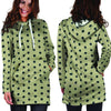 Cream And Black Polka Dot Print Hoodie Dress-grizzshop