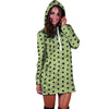 Cream And Black Polka Dot Print Hoodie Dress-grizzshop