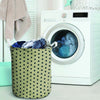 Cream And Black Polka Dot Print Laundry Basket-grizzshop