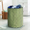 Cream And Black Polka Dot Print Laundry Basket-grizzshop