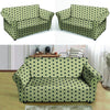 Cream And Black Polka Dot Print Loveseat Cover-grizzshop