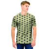 Cream And Black Polka Dot Print Men T Shirt-grizzshop