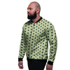 Cream And Black Polka Dot Print Men's Bomber Jacket-grizzshop