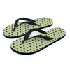 Cream And Black Polka Dot Print Men's Flip Flops-grizzshop