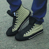 Cream And Black Polka Dot Print Men's High Top Shoes-grizzshop