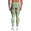 Cream And Black Polka Dot Print Men's Leggings-grizzshop