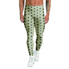 Cream And Black Polka Dot Print Men's Leggings-grizzshop