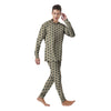 Cream And Black Polka Dot Print Men's Pajamas-grizzshop