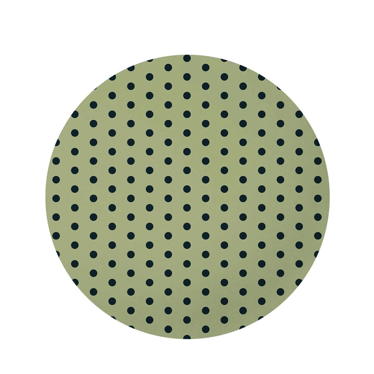 Cream And Black Polka Dot Print Round Rug-grizzshop