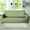 Cream And Black Polka Dot Print Sofa Cover-grizzshop