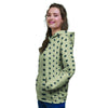 Cream And Black Polka Dot Print Women's Hoodie-grizzshop