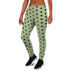 Cream And Black Polka Dot Print Women's Joggers-grizzshop