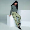 Cream And Black Polka Dot Print Women's Joggers-grizzshop