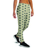 Cream And Black Polka Dot Print Women's Joggers-grizzshop