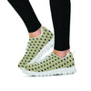 Cream And Black Polka Dot Print Women's Sneakers-grizzshop