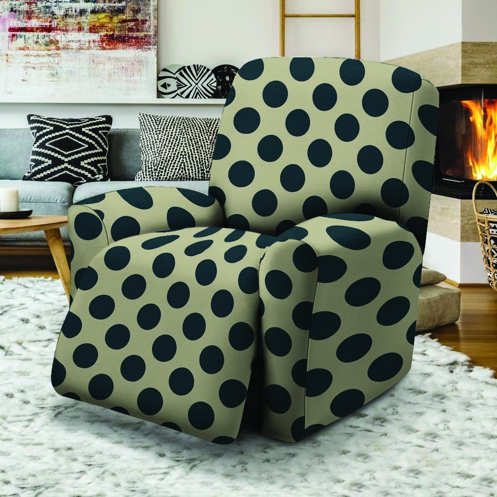 Cream And Black Polka Dot Recliner Cover-grizzshop