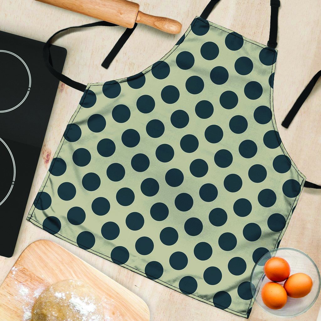 Cream And Black Polka Dot Women's Apron-grizzshop