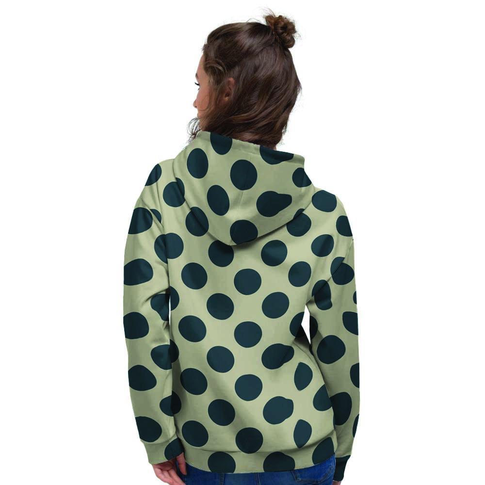 Cream And Black Polka Dot Women's Hoodie-grizzshop