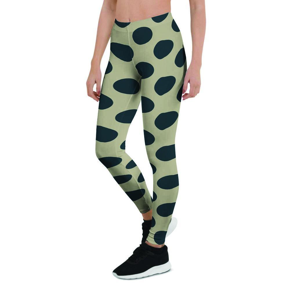 Cream And Black Polka Dot Women's Leggings-grizzshop