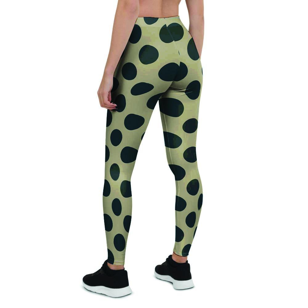 Cream And Black Polka Dot Women's Leggings-grizzshop