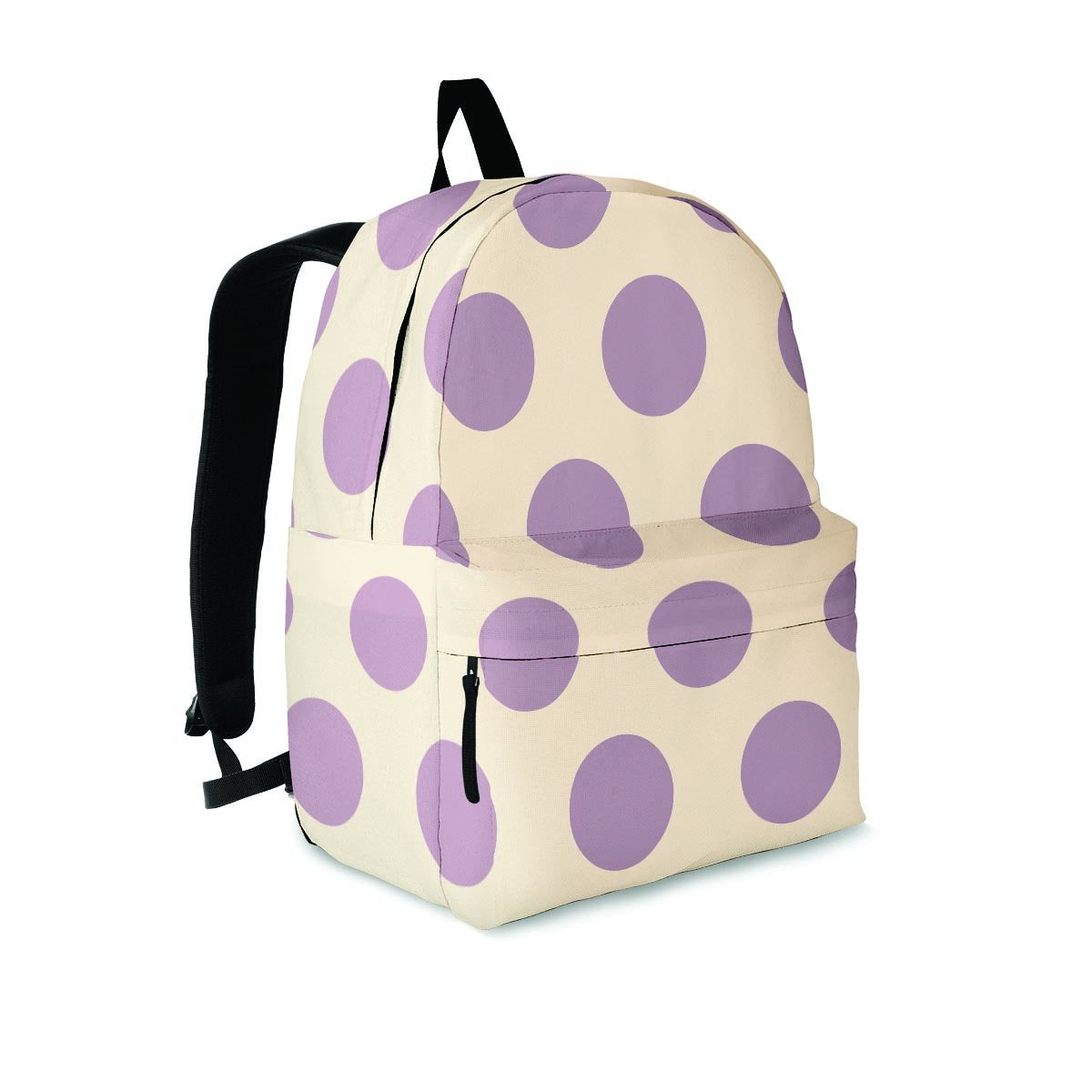 Cream And Brown Polka Dot Backpack-grizzshop