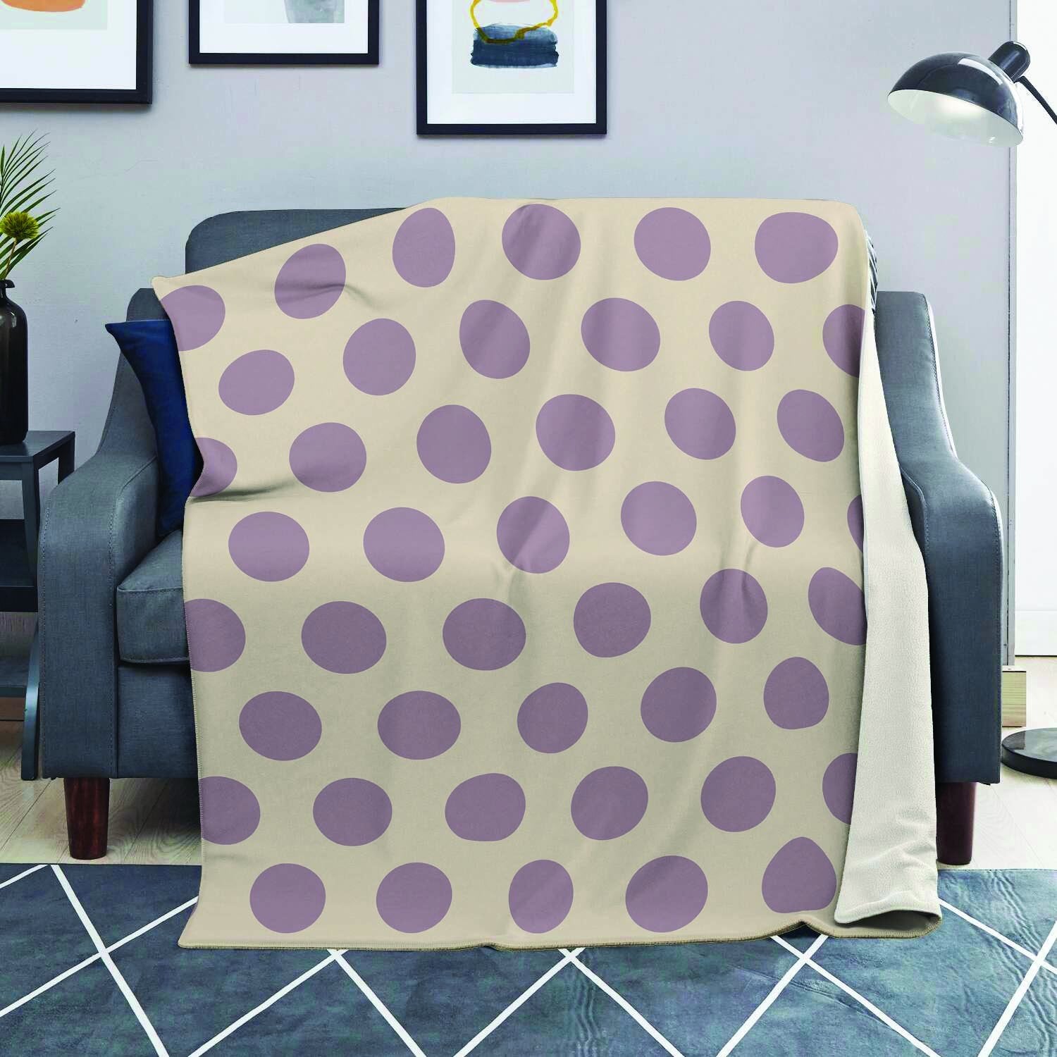 Cream And Brown Polka Dot Blanket-grizzshop