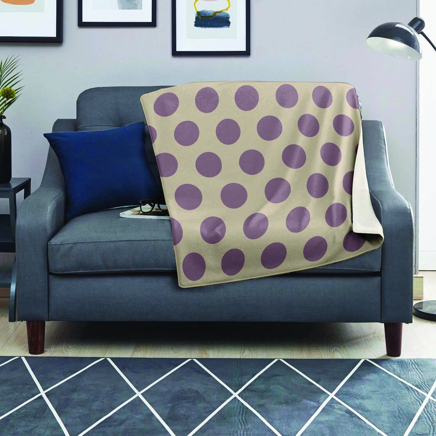 Cream And Brown Polka Dot Blanket-grizzshop