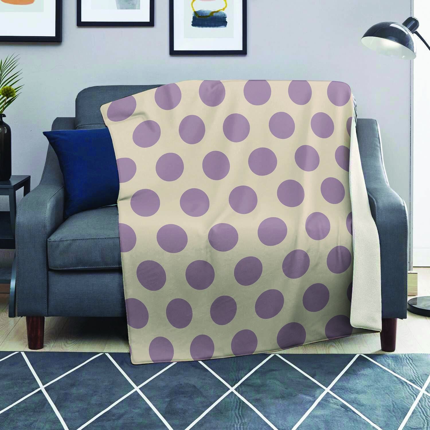 Cream And Brown Polka Dot Blanket-grizzshop