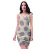 Cream And Brown Polka Dot Bodycon Dress-grizzshop