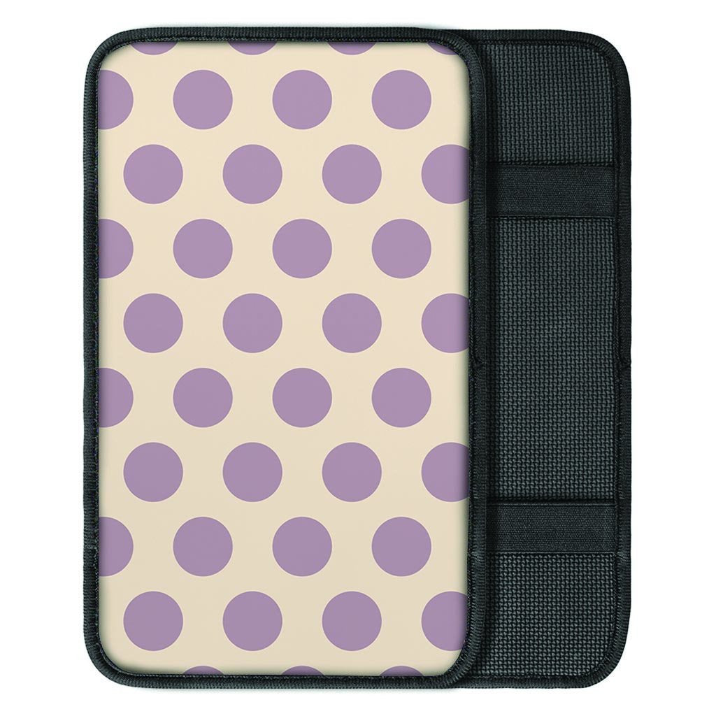 Cream And Brown Polka Dot Car Console Cover-grizzshop