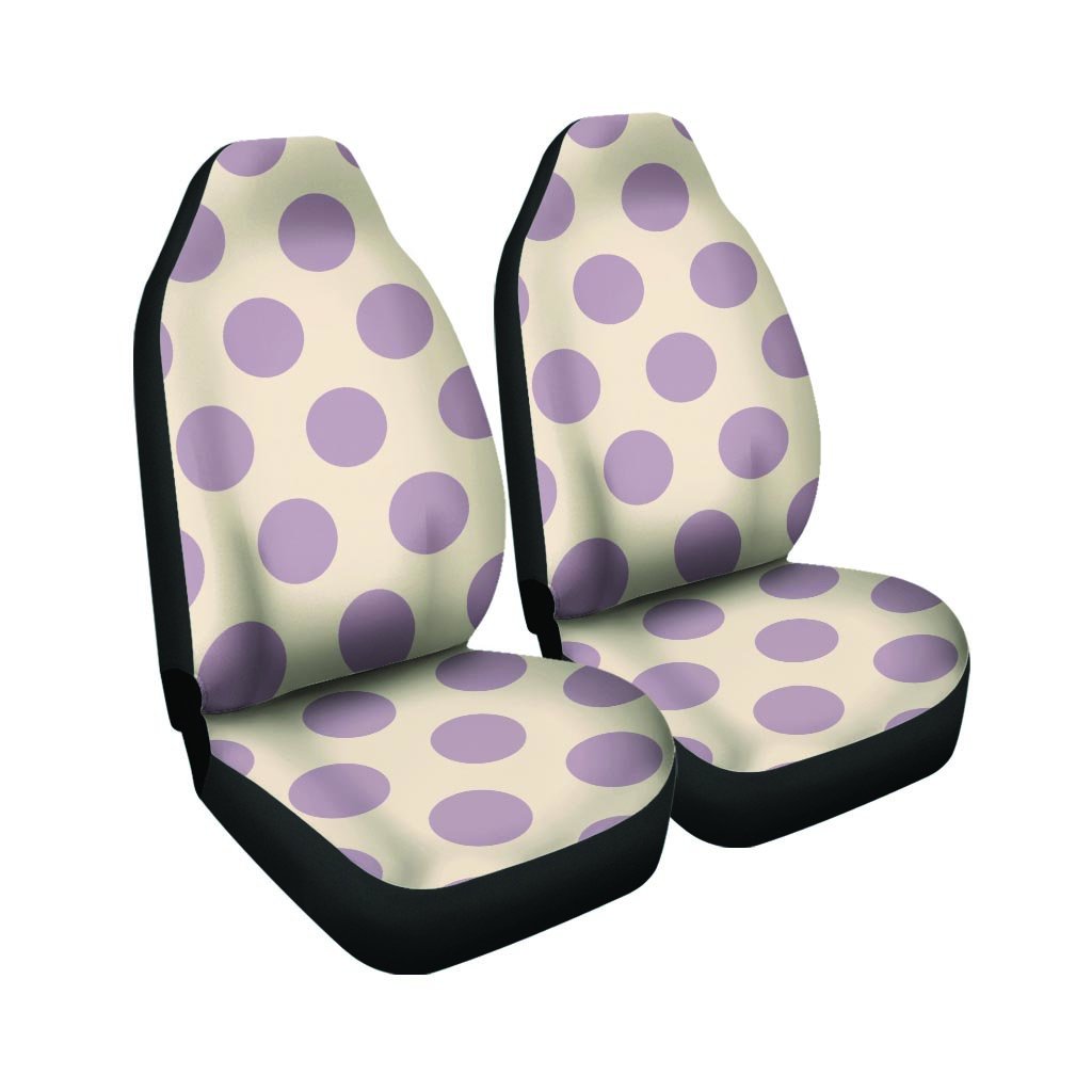 Cream And Brown Polka Dot Car Seat Covers-grizzshop