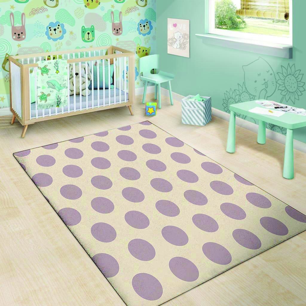 Cream And Brown Polka Dot Floor Mat-grizzshop