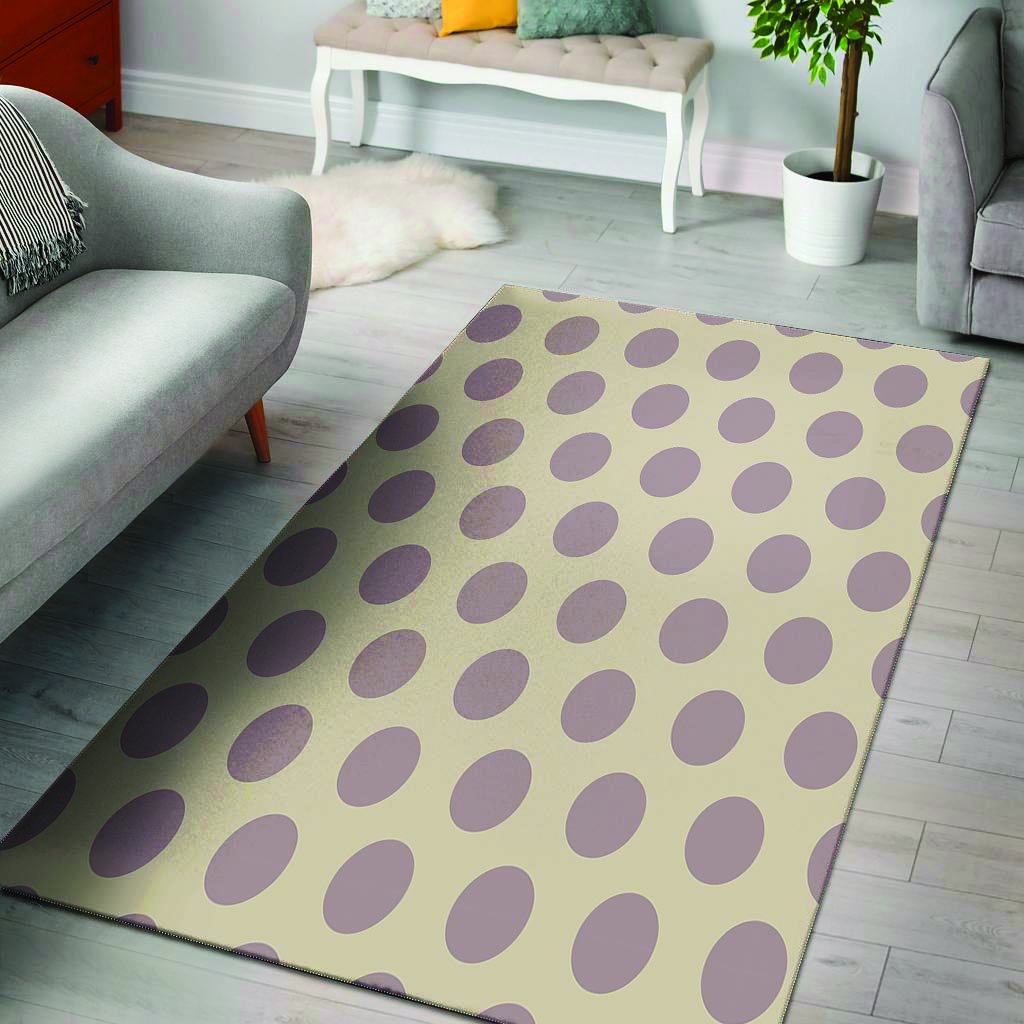 Cream And Brown Polka Dot Floor Mat-grizzshop