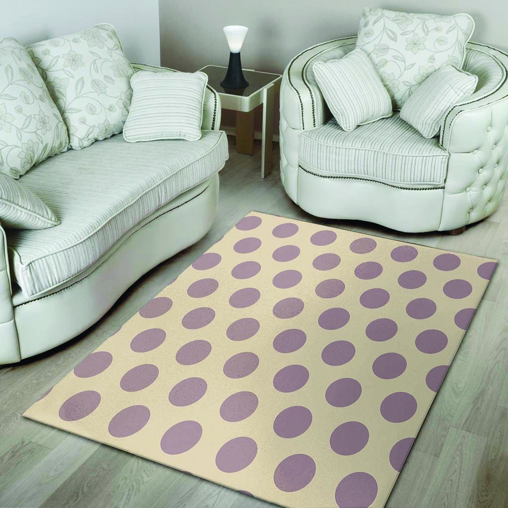 Cream And Brown Polka Dot Floor Mat-grizzshop