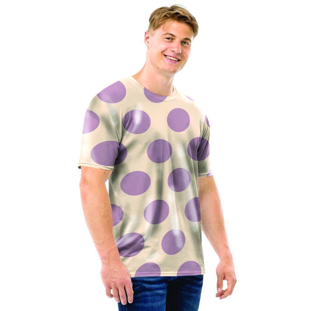 Cream And Brown Polka Dot Men T Shirt-grizzshop