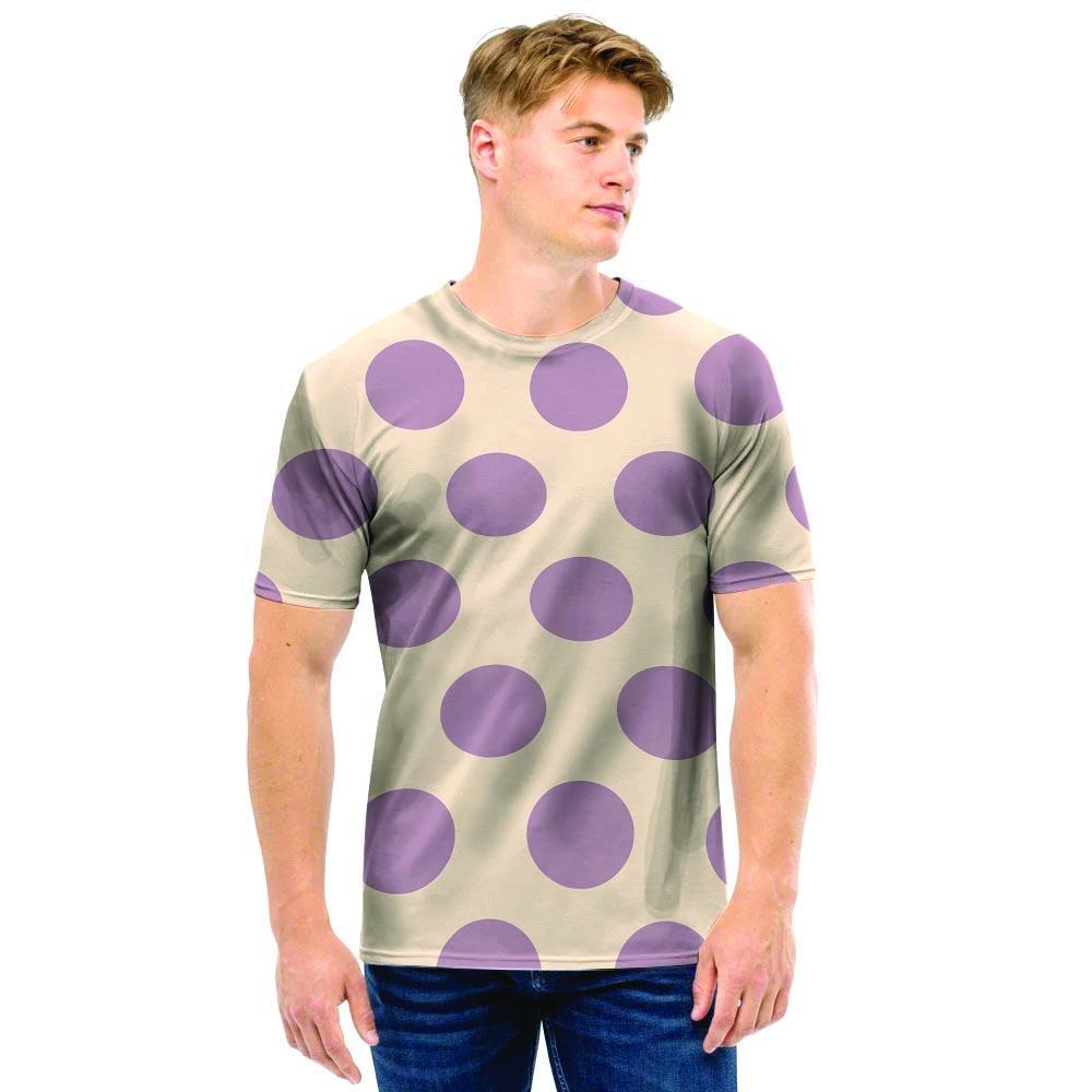 Cream And Brown Polka Dot Men T Shirt-grizzshop