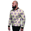 Cream And Brown Polka Dot Men's Bomber Jacket-grizzshop