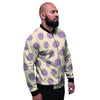 Cream And Brown Polka Dot Men's Bomber Jacket-grizzshop