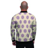 Cream And Brown Polka Dot Men's Bomber Jacket-grizzshop