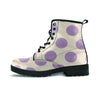 Cream And Brown Polka Dot Men's Boots-grizzshop