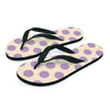 Cream And Brown Polka Dot Men's Flip Flops-grizzshop